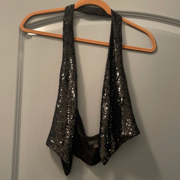 A/X Armani Exchange Black Sequined Small Vest - Picture 1 of 4